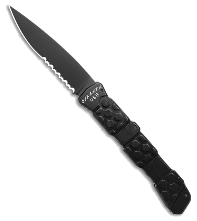 Piranha 21 Tactical Automatic Knife Black Aluminum S30V Blade