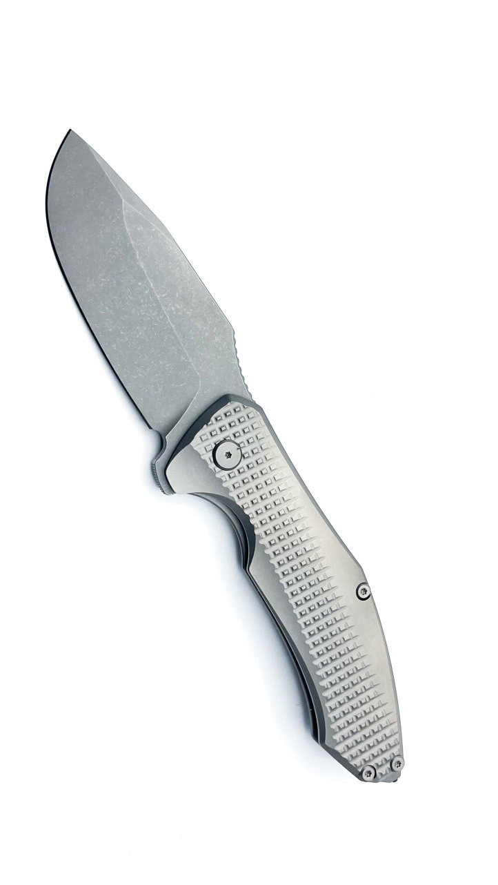 product image for PMP Knives Alpha Smilodon Titanium Blue Accents M390 Model PMP 042
