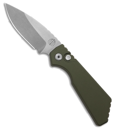product image for Strider Pro Tech PT Magna Cut Automatic Knife Green Aluminum 3 Stonewash