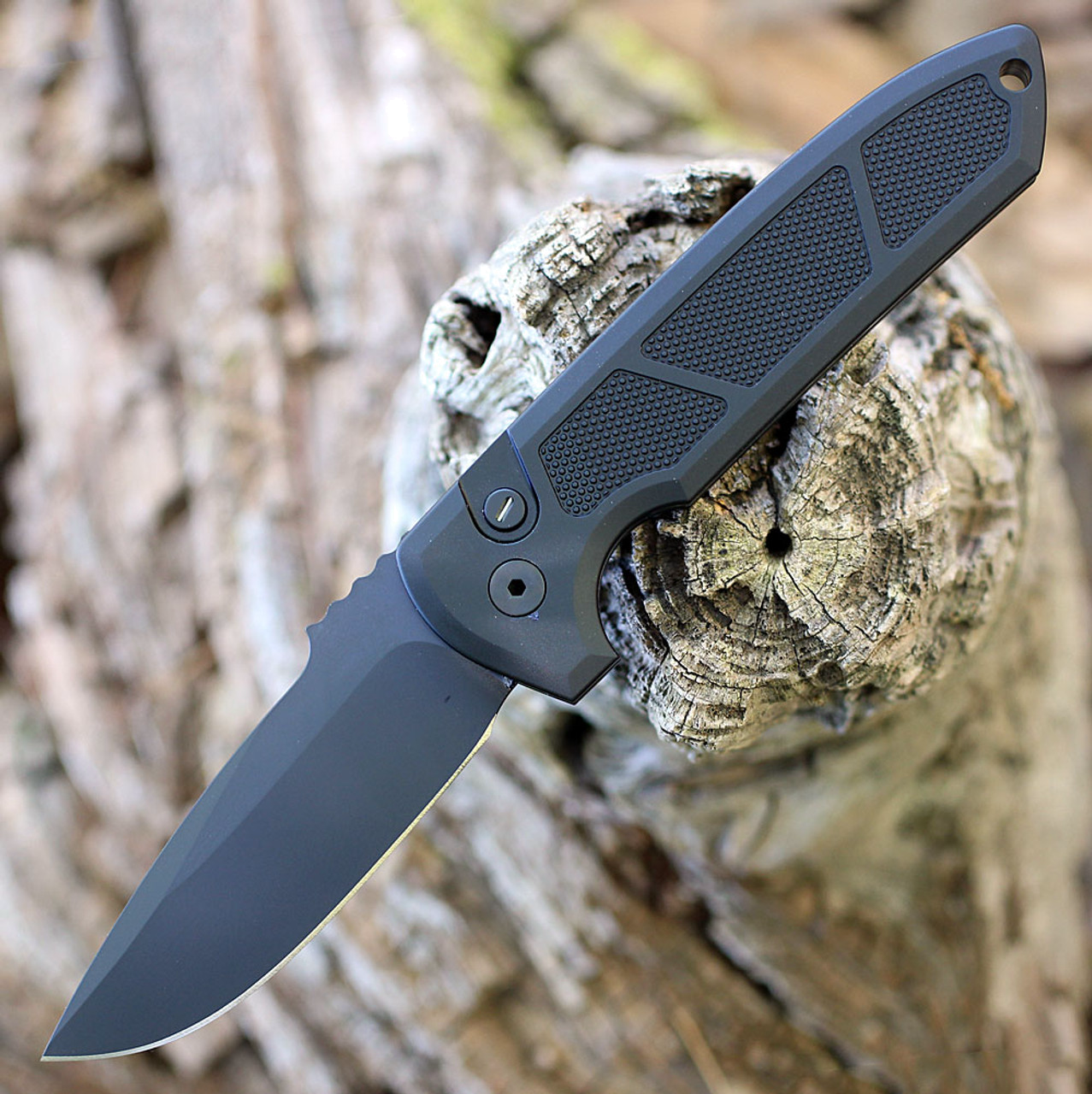 Pro-Tech LG 307 D-2 Operator Black Textured G-10 Rockeye Auto Knife