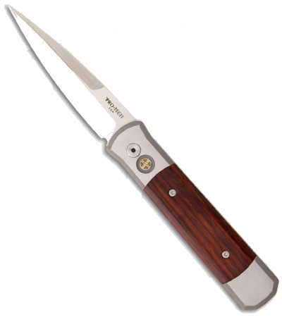 Protech Godfather 947 C Cocobolo Wood Inlay Satin Plain Edge Knife