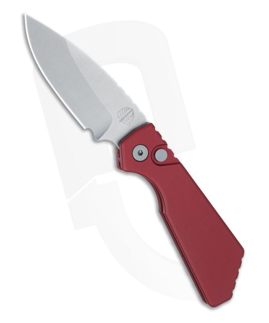 Protech Strider PT Plus Stonewashed Magnacut Red Handle Auto product image