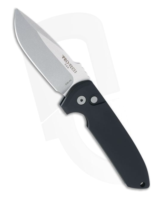 Protech LG 301 Rockeye Automatic Knife Smooth Black Aluminum