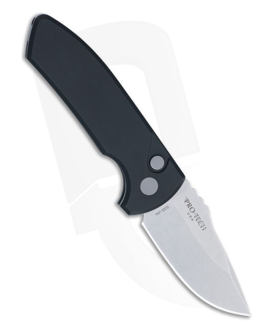 product image for Protech SBR Left Hand Stonewashed Blade Black Handle Auto