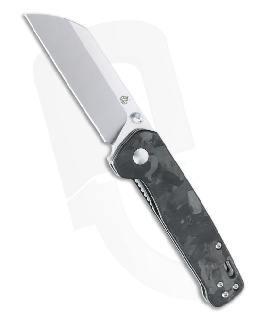 product image for QSP Knives Penguin Sheepsfoot Black Stonewash D2 Carbon Fiber G10 Liner Lock Folder