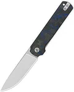 product image for QSP Lark Model Pocket Folding Knife 14C28N Blade Blue G10 and Carbon Fiber Handles