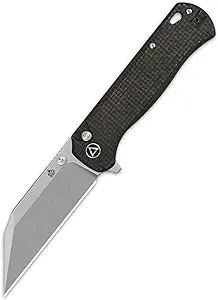 product image for QSP Swordfish Model Pocket Folding Knife 14C28N Blade with G10 and Micarta Handles Stonewashed Blade Dark Brown