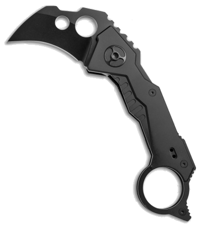 product image for Quartermaster QTR-2 B.A. Baracas Black Limo Tint Karambit Frame Lock Knife