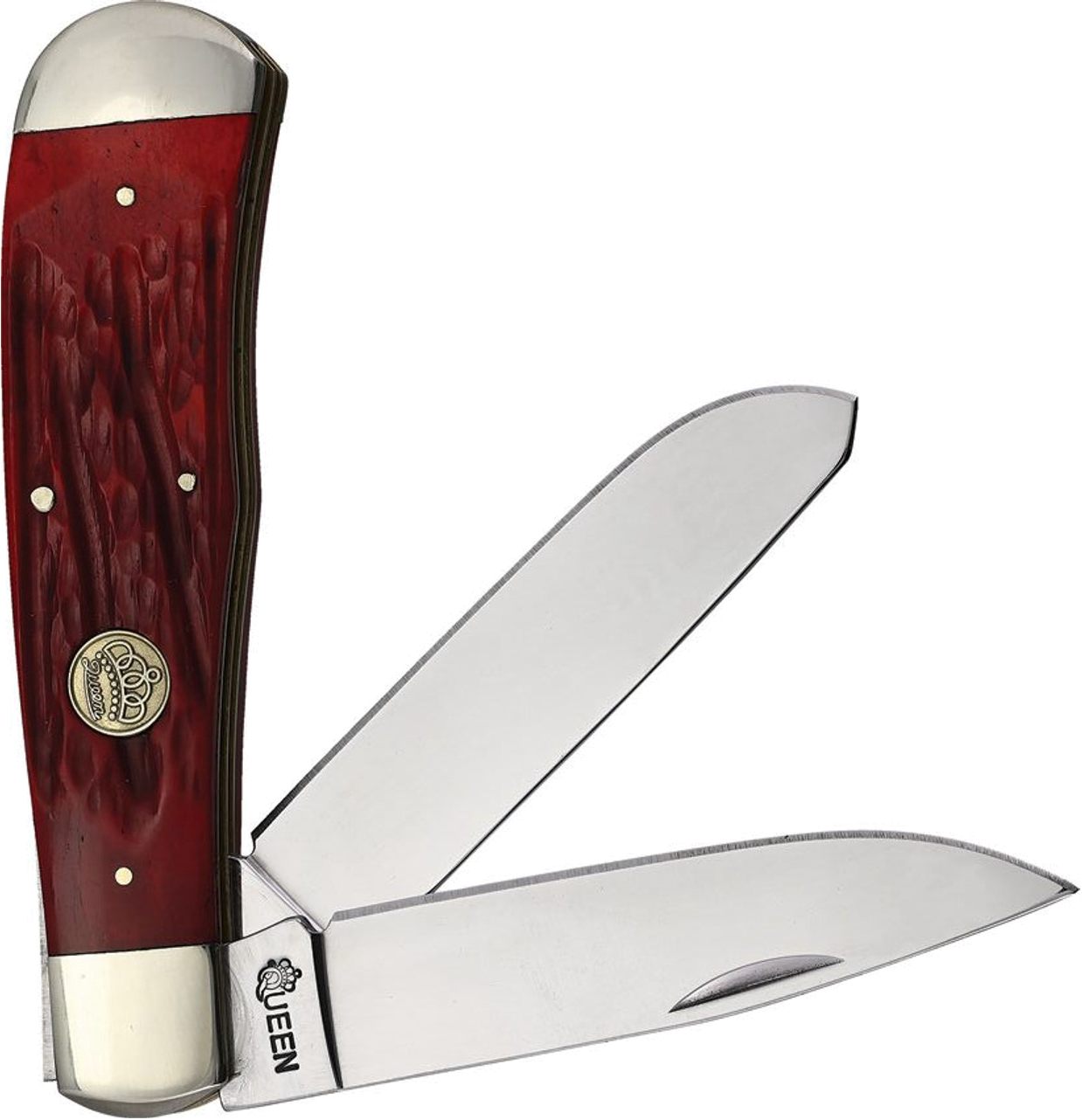 product image for Queen Cutlery Big Boy Trapper Knife Red Jigged Bone QN7555