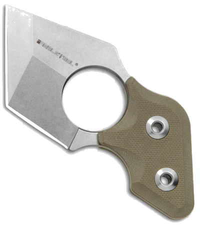 Real Steel Black Cat Neck Knife Tan G-10 Stonewashed Blade product image