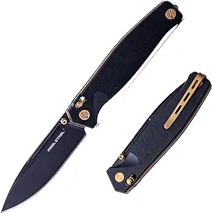 product image for Real Steel Huginn VG-10 Black Gold EDC Knife