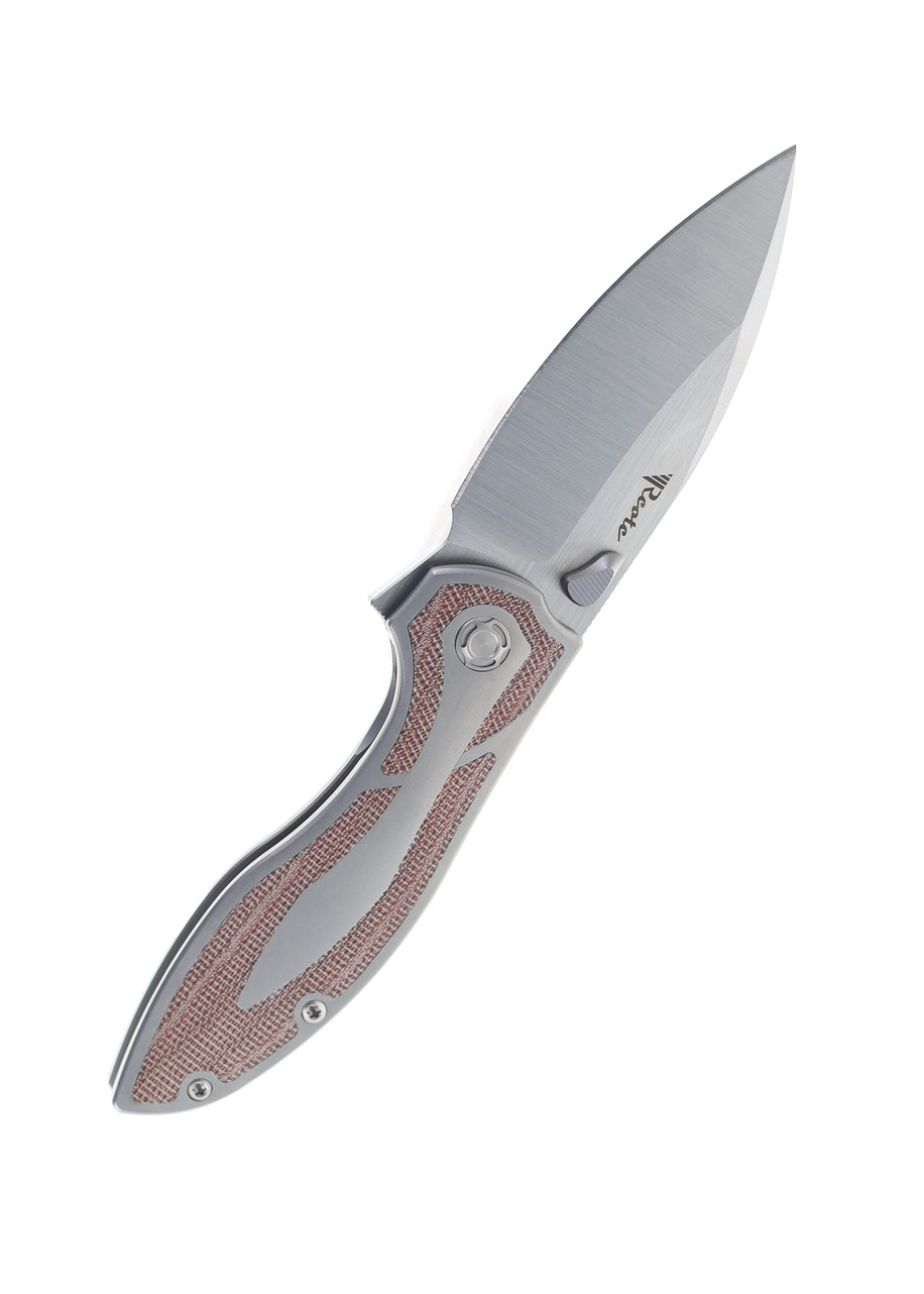 Reate Exo Snakeskin Copper Carbon Gravity Knife CPM-3V Blade Titanium Handle