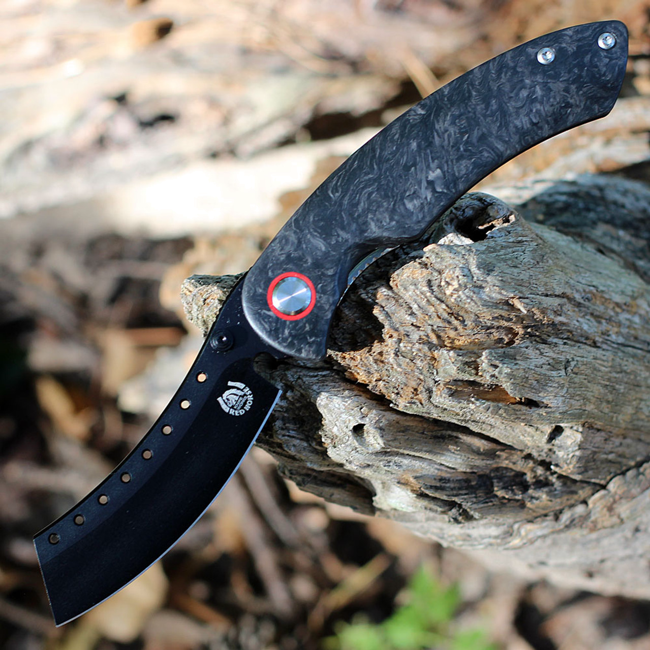 product image for Red-Horse-Knife-Works Black PVD S35VN RH-09 Hell Razor