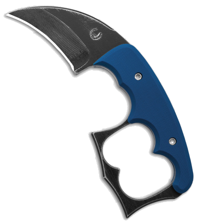 product image for Red Horse Knife Works Malice Black D2 Karambit Blue G-10 Handle Fixed Blade