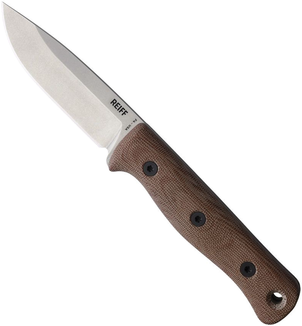 product image for Reiff REKF4112NCMBLKR Black Micarta F4 Bushcraft Knife