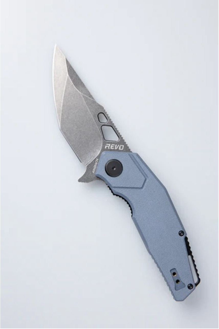 product image for Revo Berserk V2 Folding Knife Gray Blue G10 Handle 9CR18MOV Plain Edge