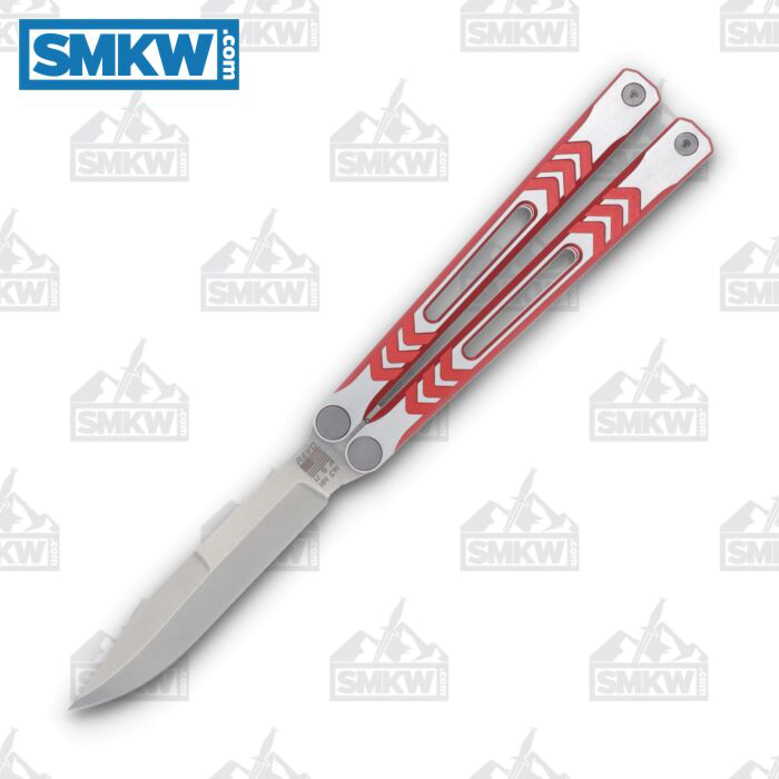 product image for Revo Nexus Balisong Red/Silver Anodized Aluminum 154CM Blade