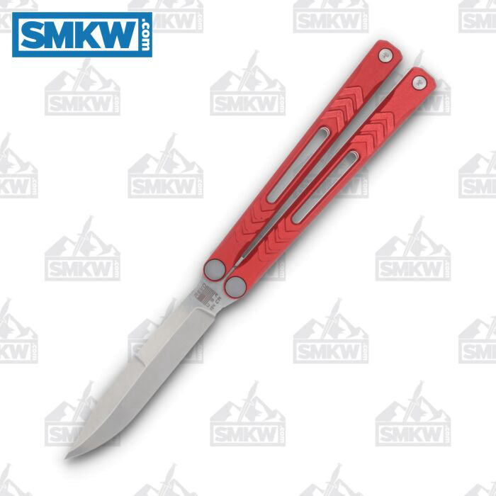 product image for Revo Nexus Balisong Solid Red Anodized 154CM Knife