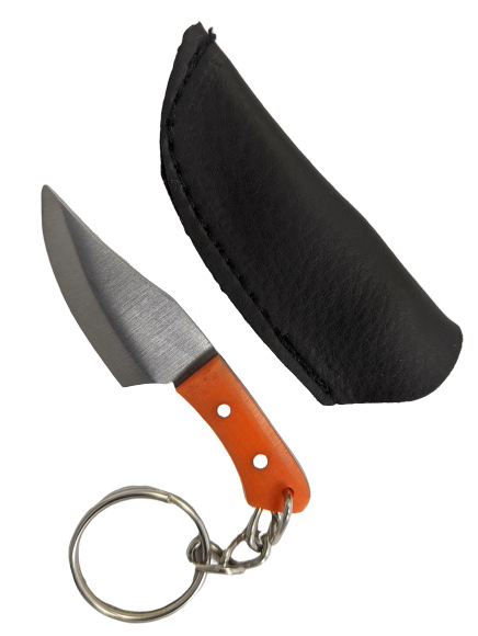 product image for Rex Mini Key Chain Fixed Blade Hunting Knife Orange Handle PK 121