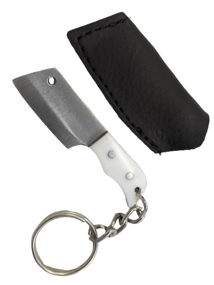 product image for Rex Mini Key Chain Cleaver Knife White Handle