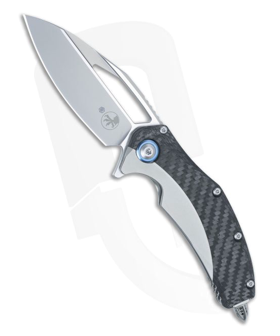 Rike-Knife Titanium Carbon Fiber Scales Blasted M390 165C 7CFTI