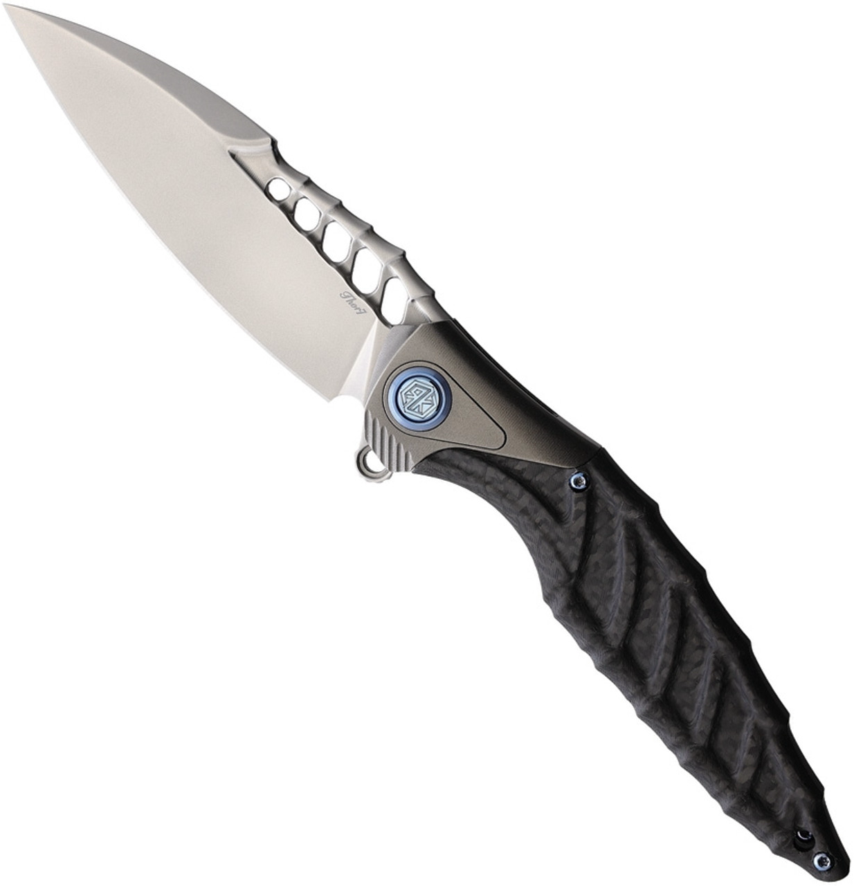 product image for Rike-Knife Thor 7 Black Titanium Carbon Fiber M390 RKTHOR7