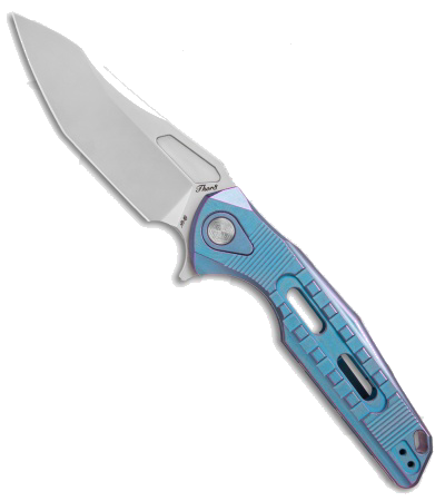 product image for Rike-Knife Thor3 Gray Titanium Integral Frame Lock Flipper Knife M390 Satin Blade