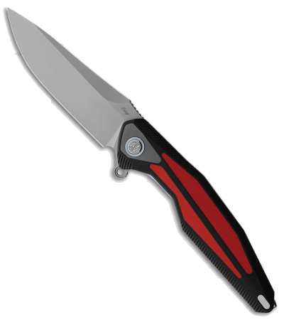 product image for Rike Knife Tulay Red Black G-10 CF Liner Lock Flipper 154CM