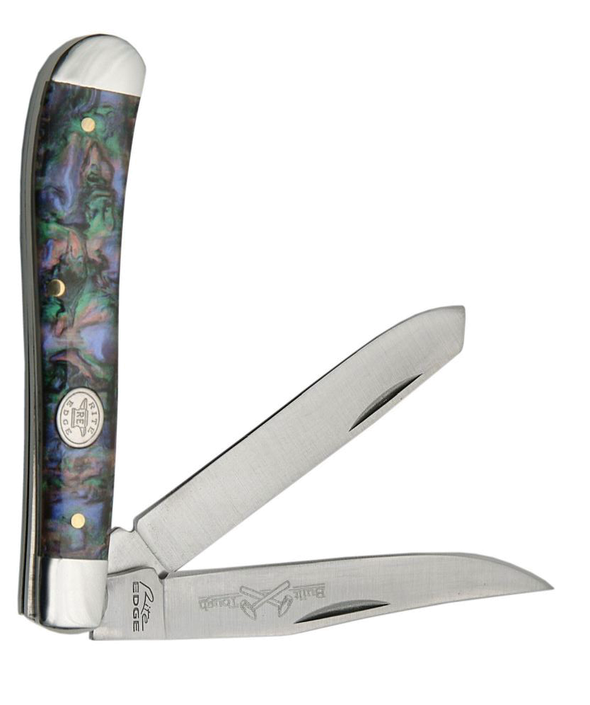 product image for Rite-Edge Purple Pearl Large Classic Trapper Folding Pocket Knife