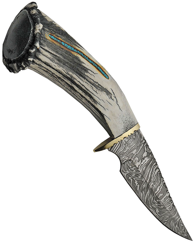 product image for Rite Edge USA Skinner 5 Damascus Steel Blade Elk Stag Handle
