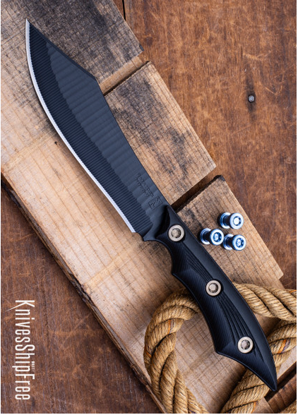 product image for RMJ Tactical Ratatosk Nitro V Stainless Black Linen Micarta Black Textured Cerokote