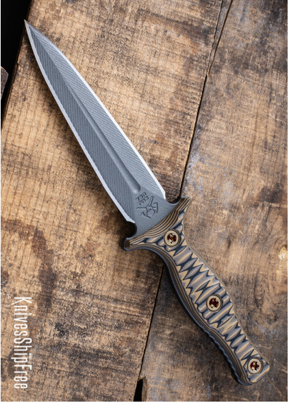 product image for RMJ Tactical Raider Dagger Hyena Brown G 10 CPM 3 V Tungsten Cerakote