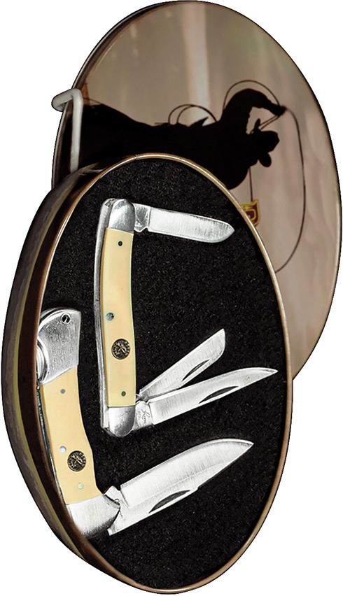 product image for Roper Yellow Delrin Handle Knife Combo with Tin