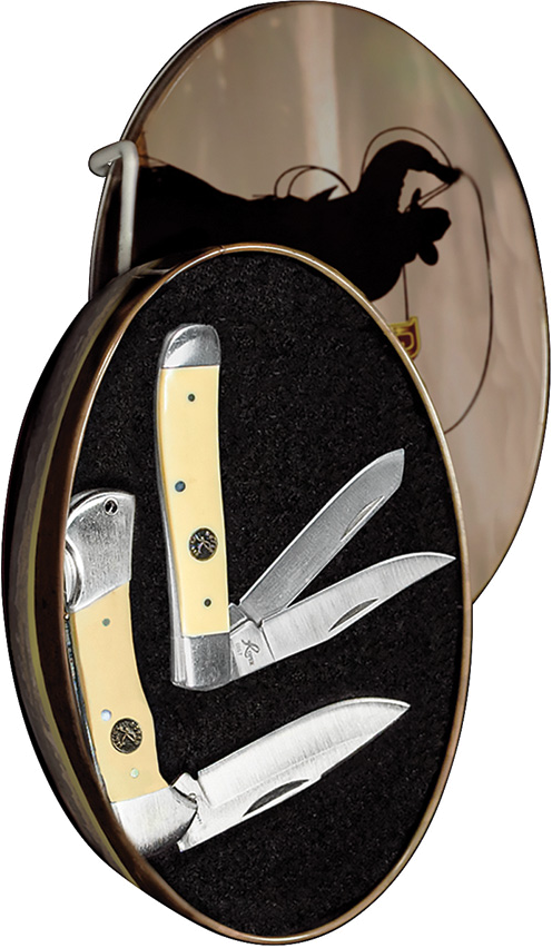 product image for Roper Yellow Delrin Handle Knife And Tin Combo