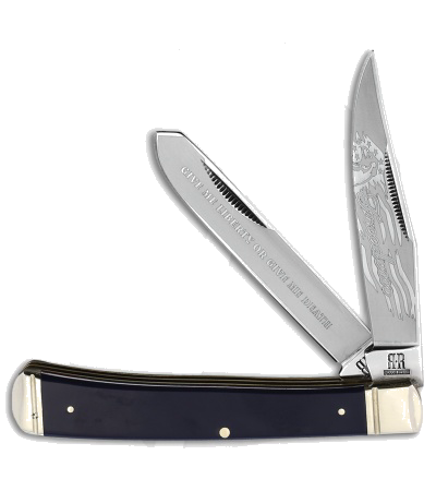 Rough Ryder Trapper Knife 4 12 Patriot Blue Polymer RR 2028 product image