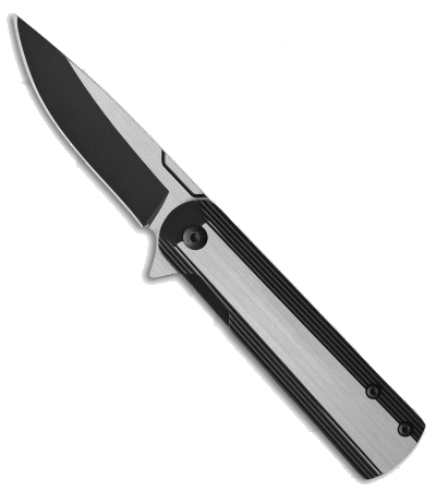 product image for Rough Ryder Liner Lock Liner Lock Knife Black White Steel 2 75 Two Tone