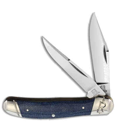 product image for Rough Ryder Copperhead Knife 3 75 Blue Denim Micarta RR 2188
