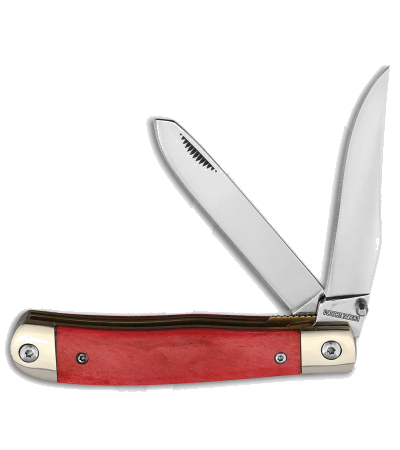 Rough Ryder Trapper Knife 4 12 Red Smooth Bone RR 2235 product image