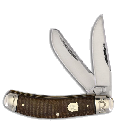 product image for Rough Ryder Sowbelly Trapper Knife 4 12 Brown Burlap Micarta RR 2332