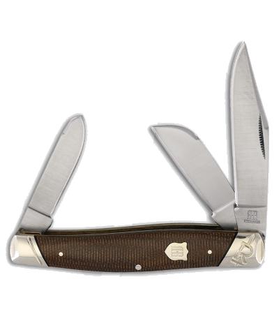 product image for Rough Rider Stockman Knife 3 5 Brown Burlap Micarta RR 2334