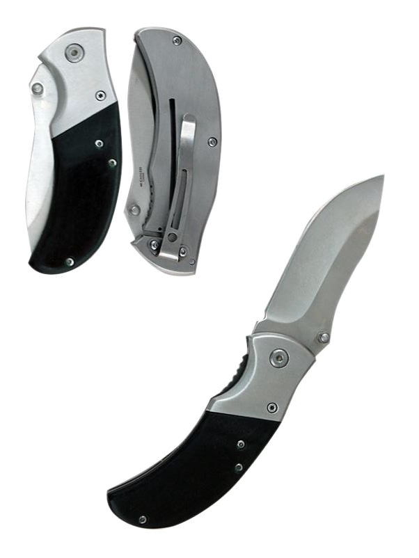 product image for Rtek Spring Assist Folding Knife Black Wood Handle Stainless Steel Blade