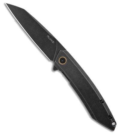 RUIKE P831-SB Black Frame Lock Knife 14C28N Wharncliffe Blade