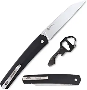product image for Ruike Black EDC Folding Pocket Knife 14C28N Steel Liner Lock G10 Handle Model 3.58 Inch