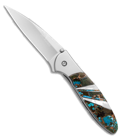 product image for Santa Fe Stoneworks Kershaw Leek Assisted Opening Knife Turquoise