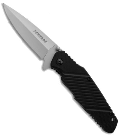 product image for Schrade SCH108 Black G-10 Spear Point Liner Lock Folding Knife