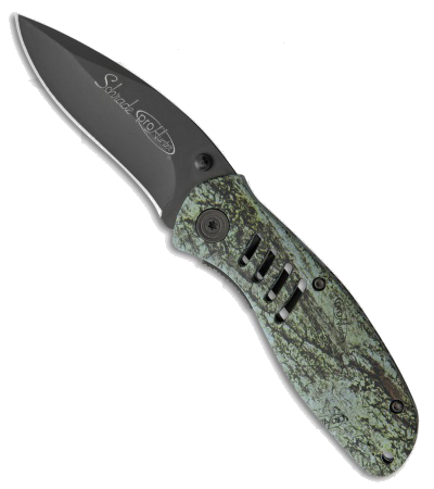 product image for Schrade Pro Hunter Black Blade Green Camo FRN Manual Folding Knife SCHST6CCP