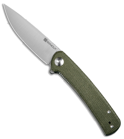 product image for SENCUT Neches Green Micarta Liner Lock Knife SA-09C