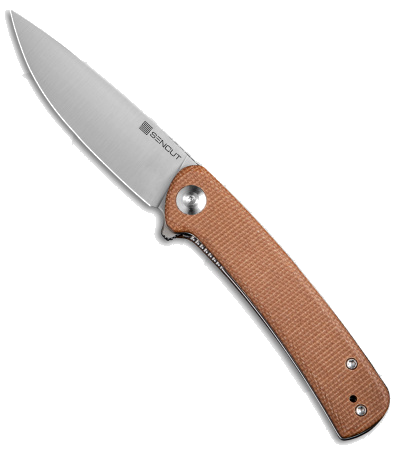 SENCUT Neches Brown Micarta Liner Lock Knife SA-09D product image