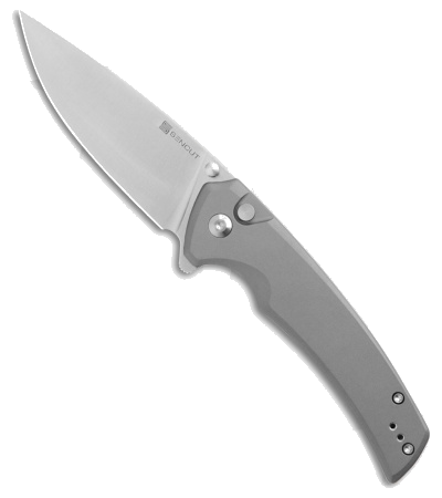 SENCUT Serene Gray Aluminum Button Lock Knife S-21022-B3