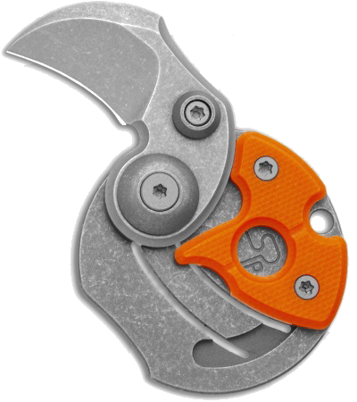 product image for Serge Panchenko Coin Claw Gen 2 Orange G-10 M390 Tumbled Blade Knife